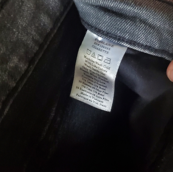 Everlane High Rise Slim Straight Cigarette Washed Black Denim - Picture 7 of 8